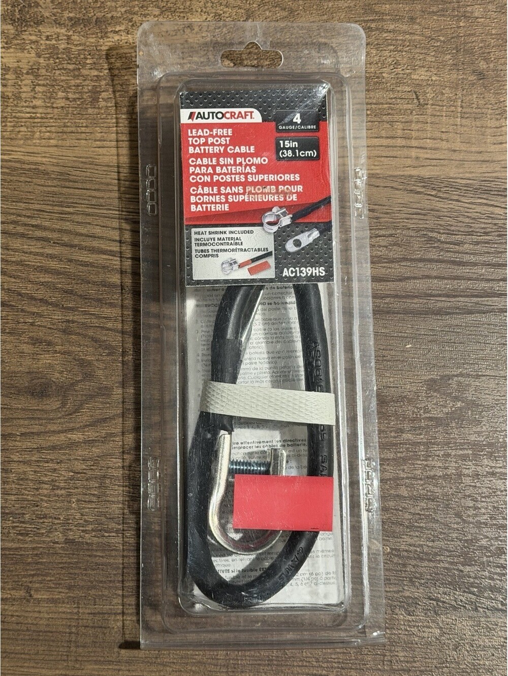 New Autocraft Lead Free Top Post Battery Cable 4 Gauge (AC139HS)
